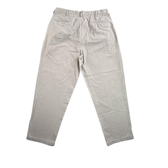 Vintage Polo Ralph Lauren Chino Pants Mens 35x33 Khaki Tan Andrew Pant Pleated - Picture 2 of 16